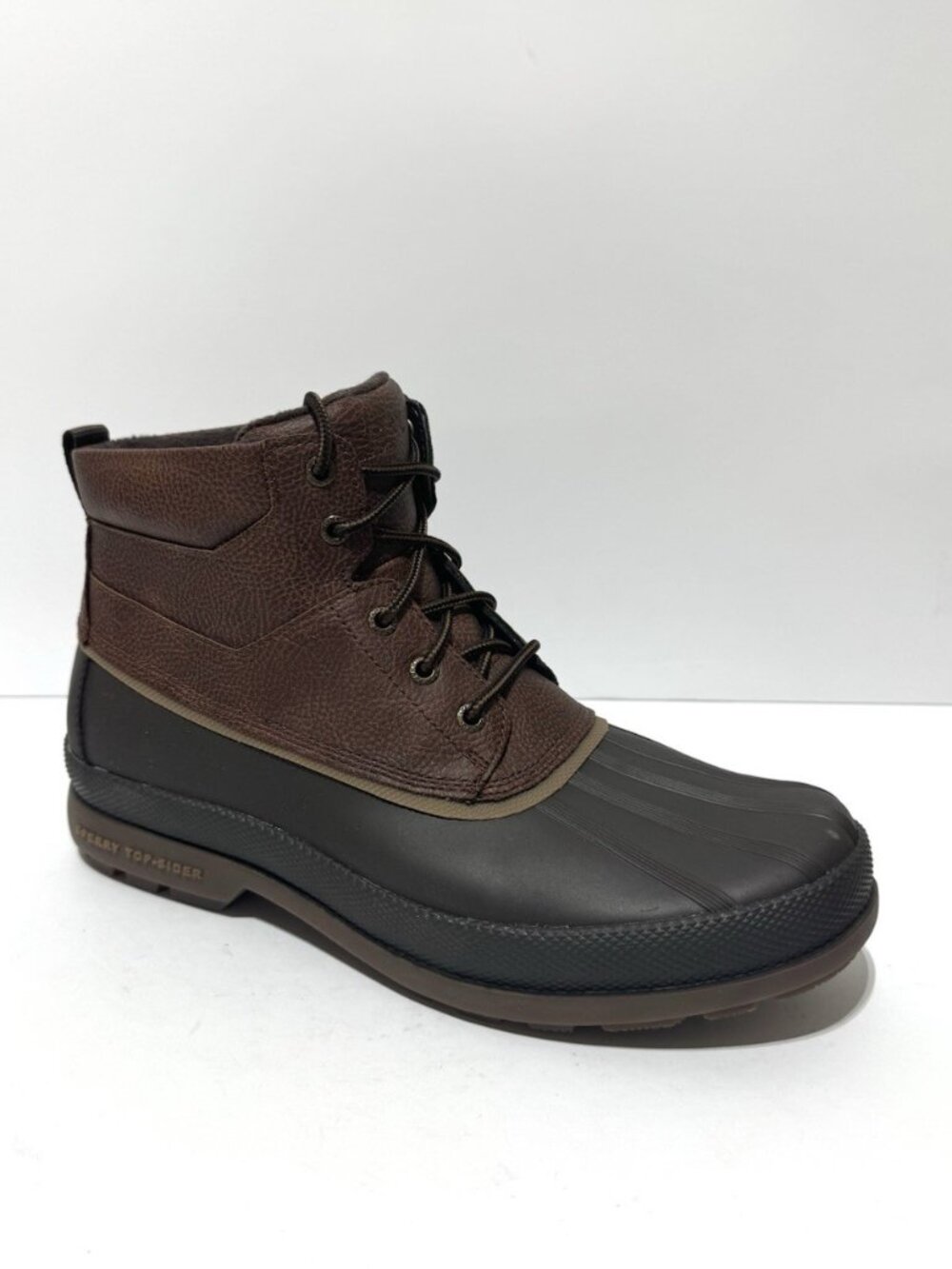 Sperry Mens Cold Bay Brown Leather Winter Boots, Size 10.5 M
